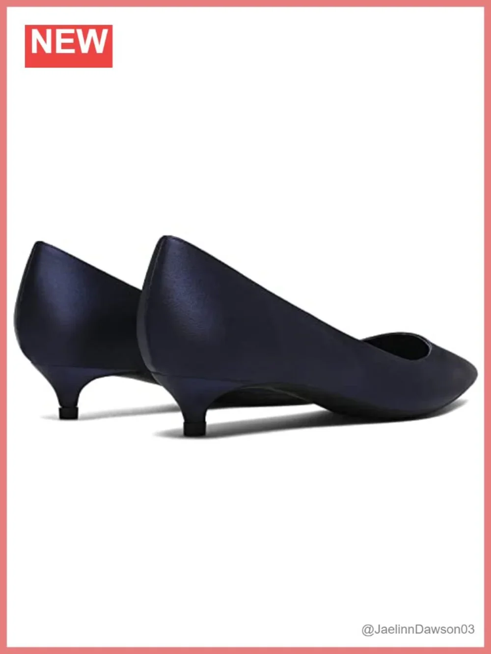 Women's Low Kitten Heel Pumps Pointed Toe Satin Slip On Dress Shoes